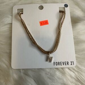 🧡10/$10 Forever 21 Gold Initial N Necklace